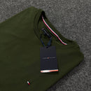 Camiseta Básica Tommy Hilfiger Verde Masculina Malha Importada
