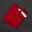 Camiseta Básica Lacoste Vermelha Masculina Malha Importada