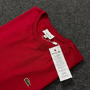 Camiseta Básica Lacoste Vermelha Masculina Malha Importada