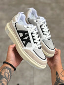 Tênis A.X Bege Masculino em Couro Legítimo